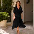 Wrap V-Neck Midi Dress for Women | Wedding Guest Occasion