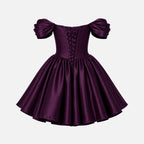 Satin Off-Shoulder Puff Sleeve Mini Dress for Women | Occasion