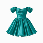 Satin Off-Shoulder Puff Sleeve Mini Dress for Women | Occasion