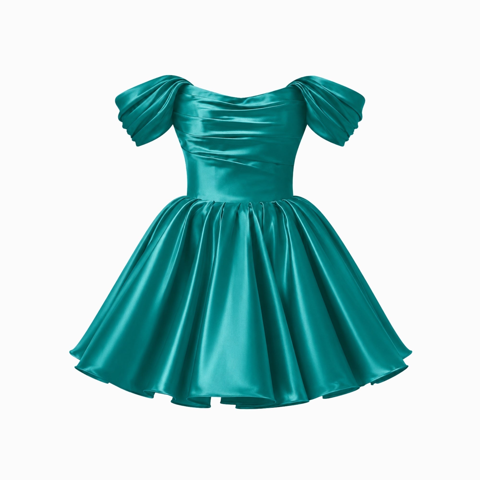Satin Off-Shoulder Puff Sleeve Mini Dress for Women | Occasion