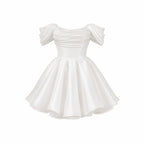 Satin Off-Shoulder Puff Sleeve Mini Dress for Women | Occasion