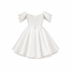 Satin Off-Shoulder Puff Sleeve Mini Dress for Women | Occasion