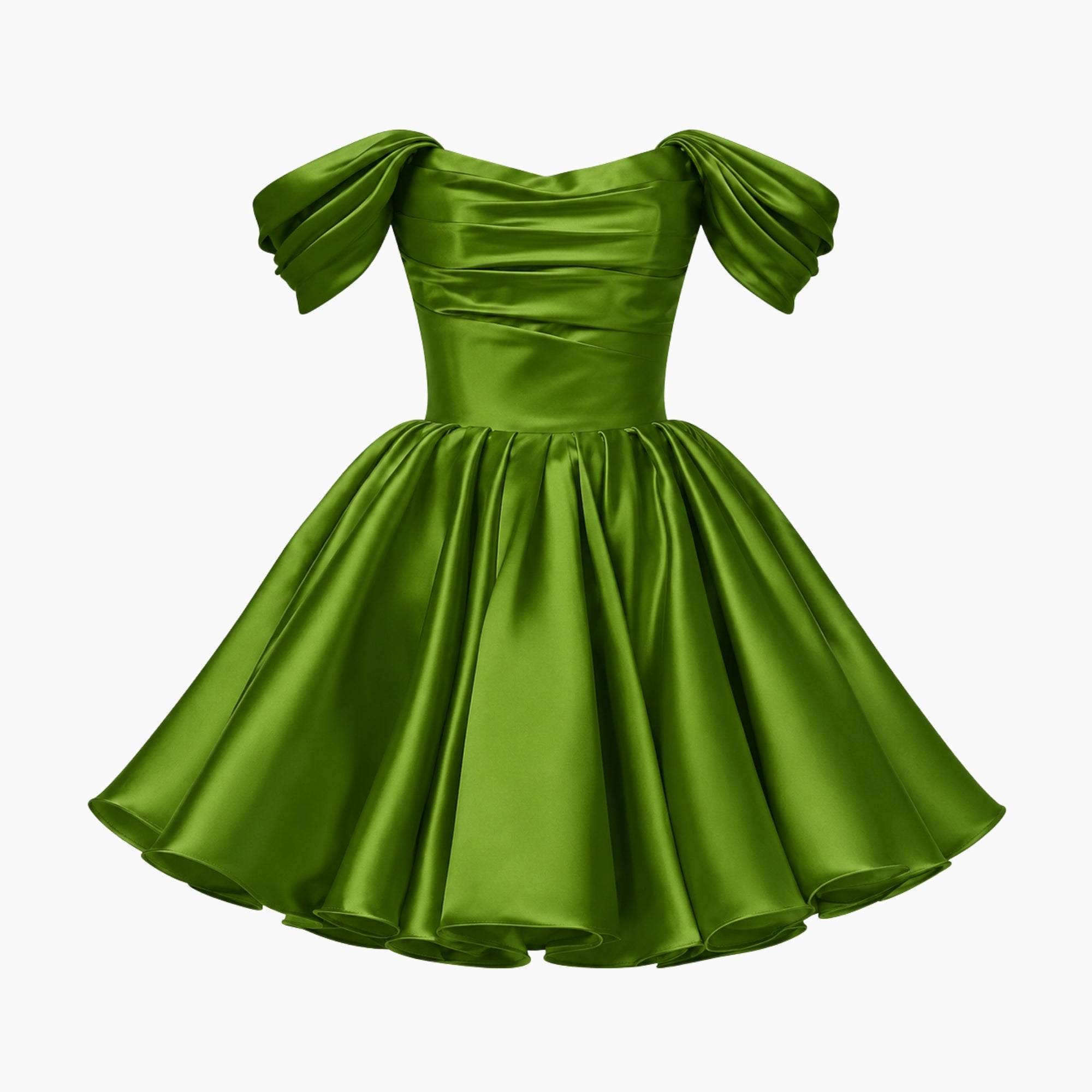 Satin Off-Shoulder Puff Sleeve Mini Dress for Women | Occasion