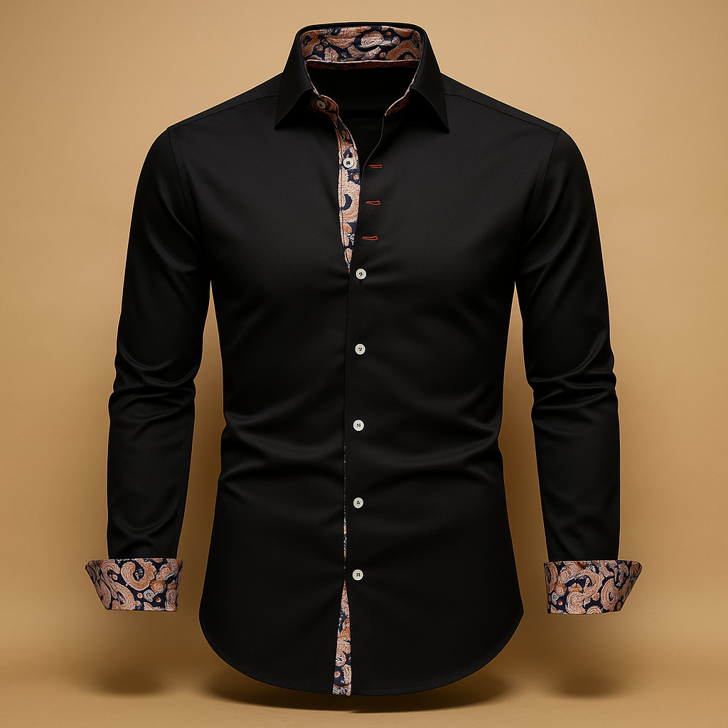 Men Shirt | Long sleeve fitted with button front and collar
