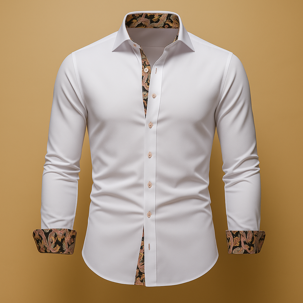 Men Shirt | Long sleeve fitted with button front and collar
