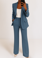Blue Tailored Blazer Trouser Coord Set for Women | Two Piece Set