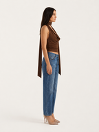Halterneck V-Neck Long Sleeve Top for Women