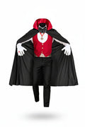 Red Waistcoat Cape Vampire Costume Set for Men | Halloween Fancy Dress