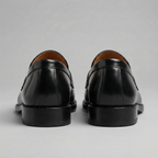 Black Leather Penny Loafers for Men | Slip-On Casual