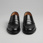Black Leather Penny Loafers for Men | Slip-On Casual