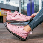 Leather Cushioned Lace-Up Orthopedic Support Everyday Trainers for Women