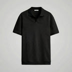 Structured V-Neck Short Sleeve Polo Shirt for Men