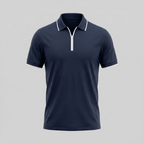 Short Sleeve Zip Polo Shirt for Men | Casual Everyday Fit