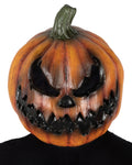 Orange Hand Painted Full Head Demon Pumpkin Latex Halloween Mask for Men