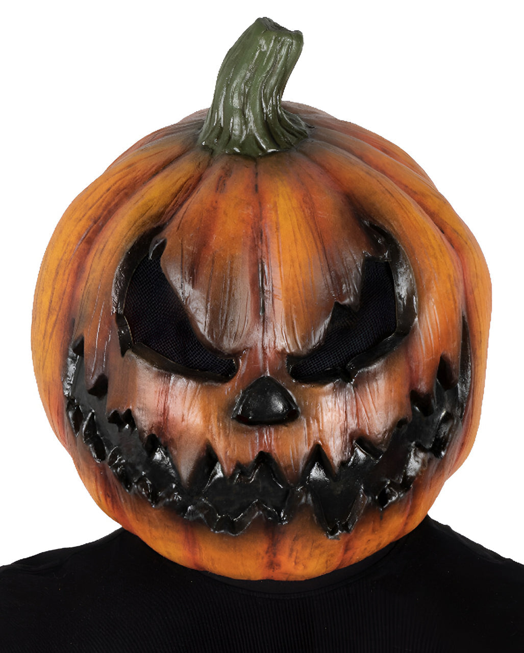 Orange Hand Painted Full Head Demon Pumpkin Latex Halloween Mask for Men