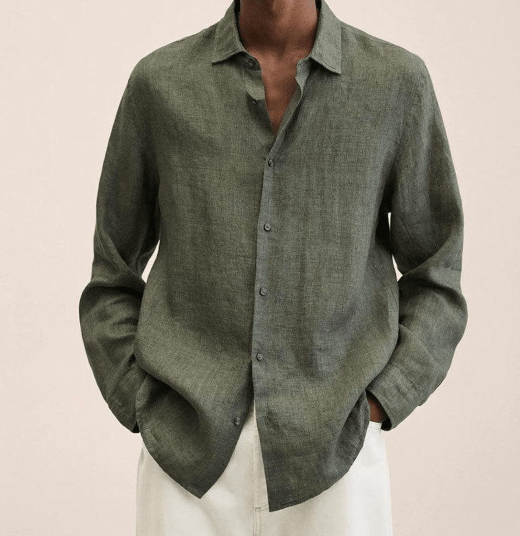 Cotton Linen Straight Fit Shirt for Men | Summer Casual