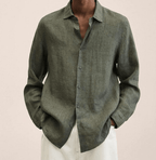 Cotton Linen Straight Fit Shirt for Men | Summer Casual
