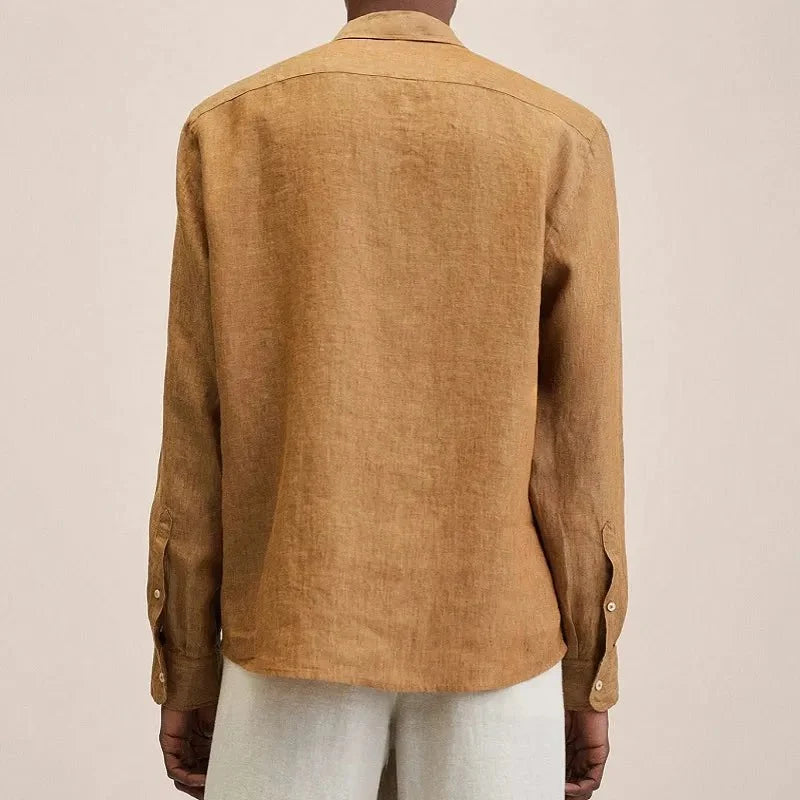 Cotton Linen Straight Fit Shirt for Men | Summer Casual
