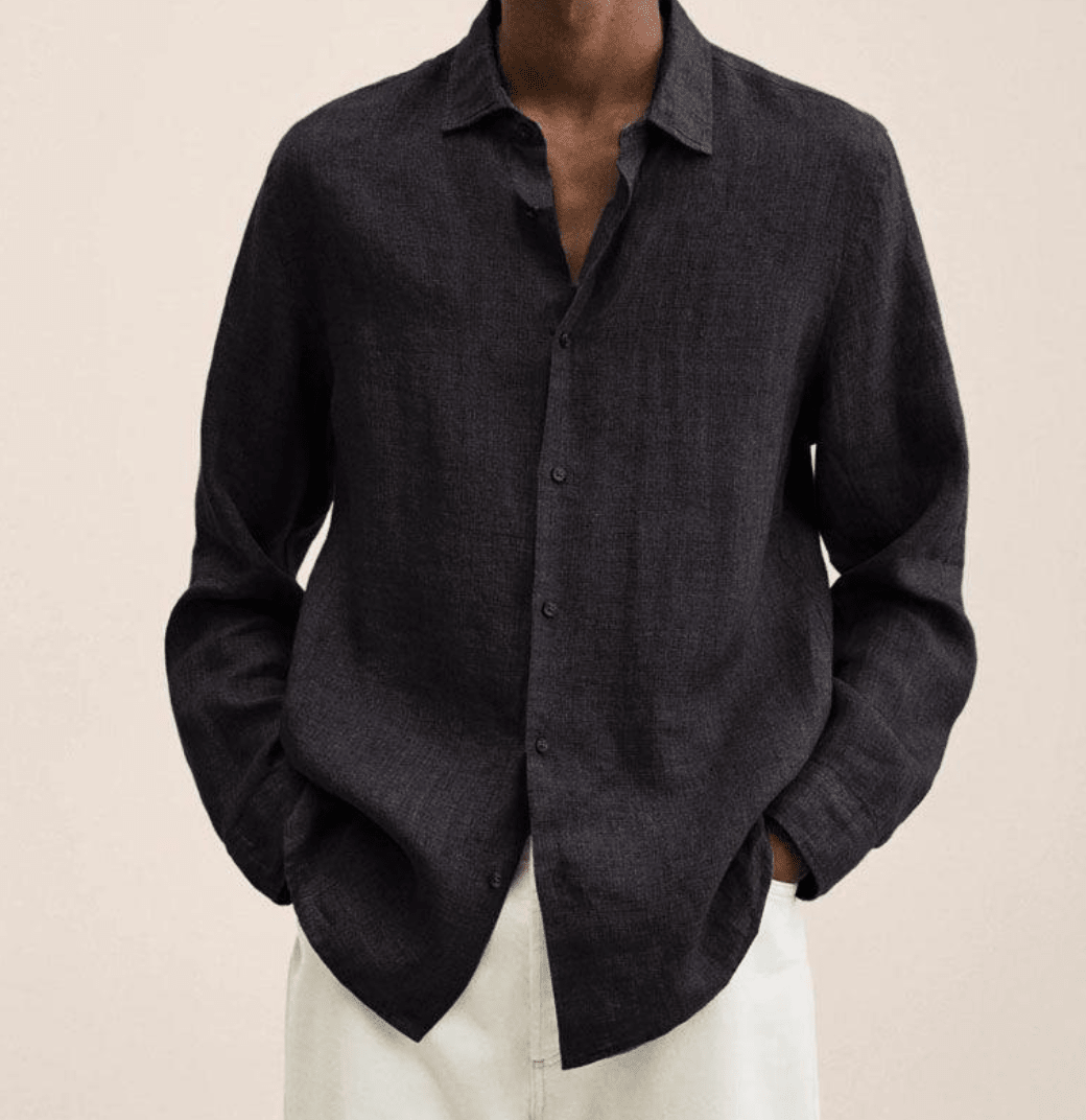 Cotton Linen Straight Fit Shirt for Men | Summer Casual