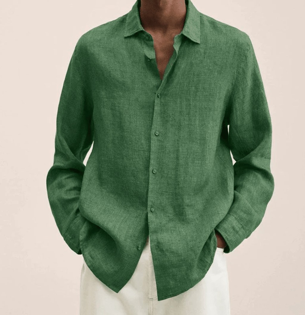 Cotton Linen Straight Fit Shirt for Men | Summer Casual
