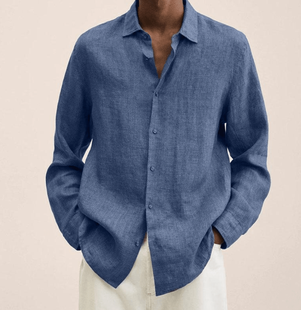 Cotton Linen Straight Fit Shirt for Men | Summer Casual