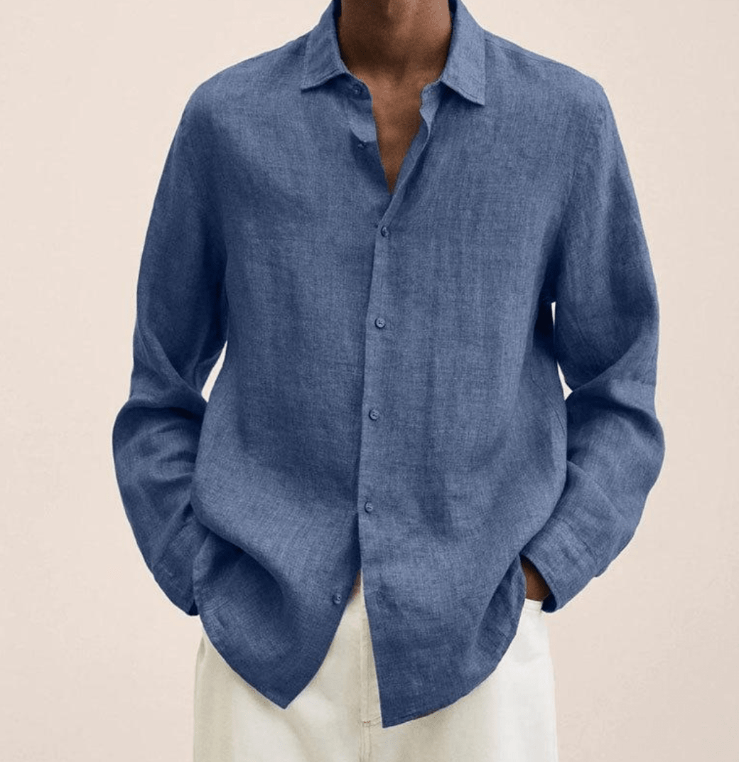 Cotton Linen Straight Fit Shirt for Men | Summer Casual