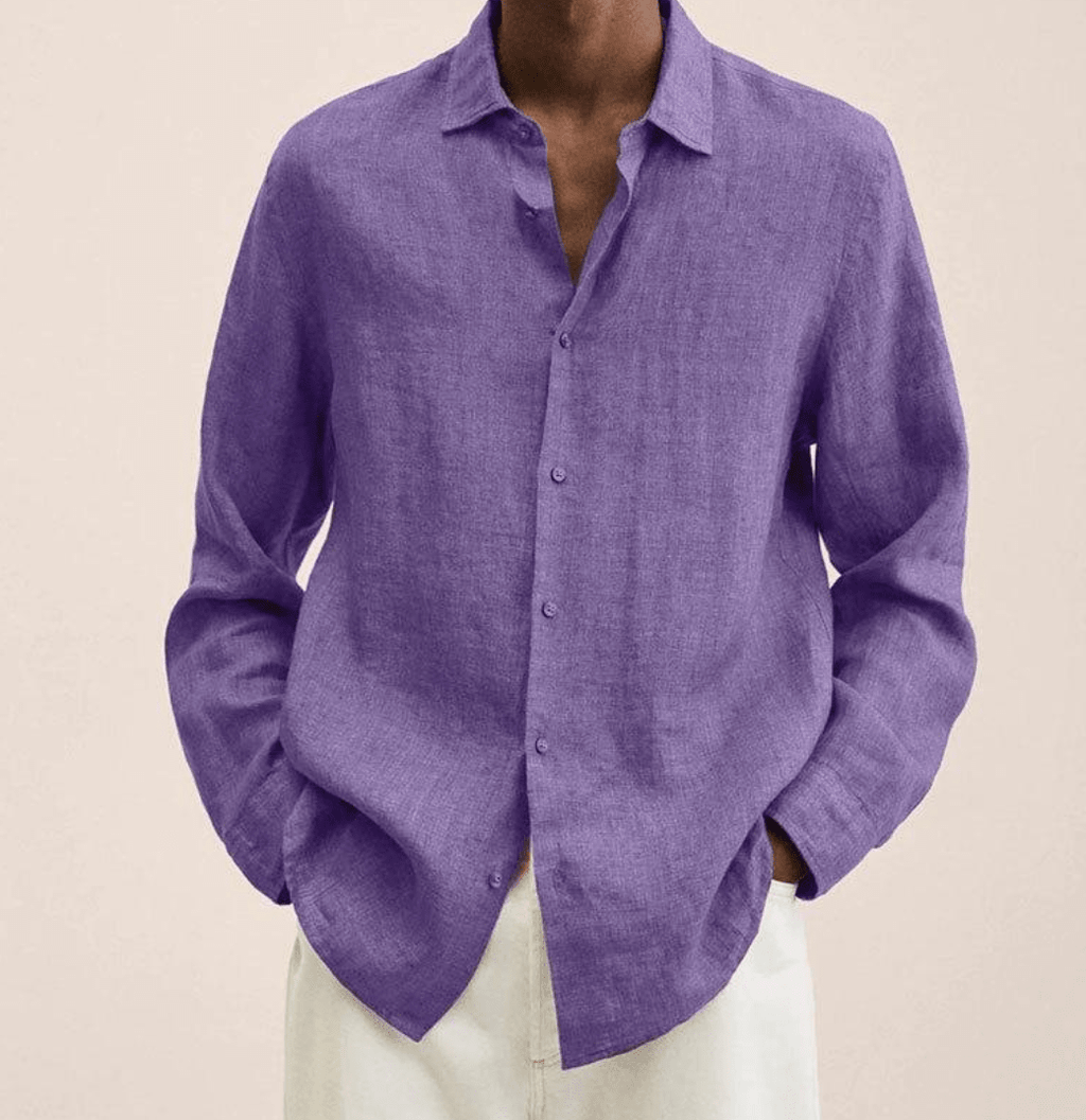 Cotton Linen Straight Fit Shirt for Men | Summer Casual