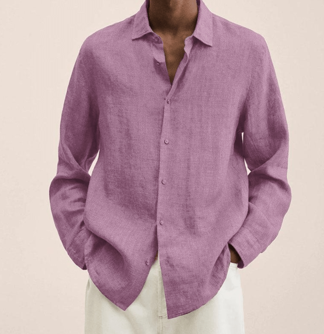 Cotton Linen Straight Fit Shirt for Men | Summer Casual