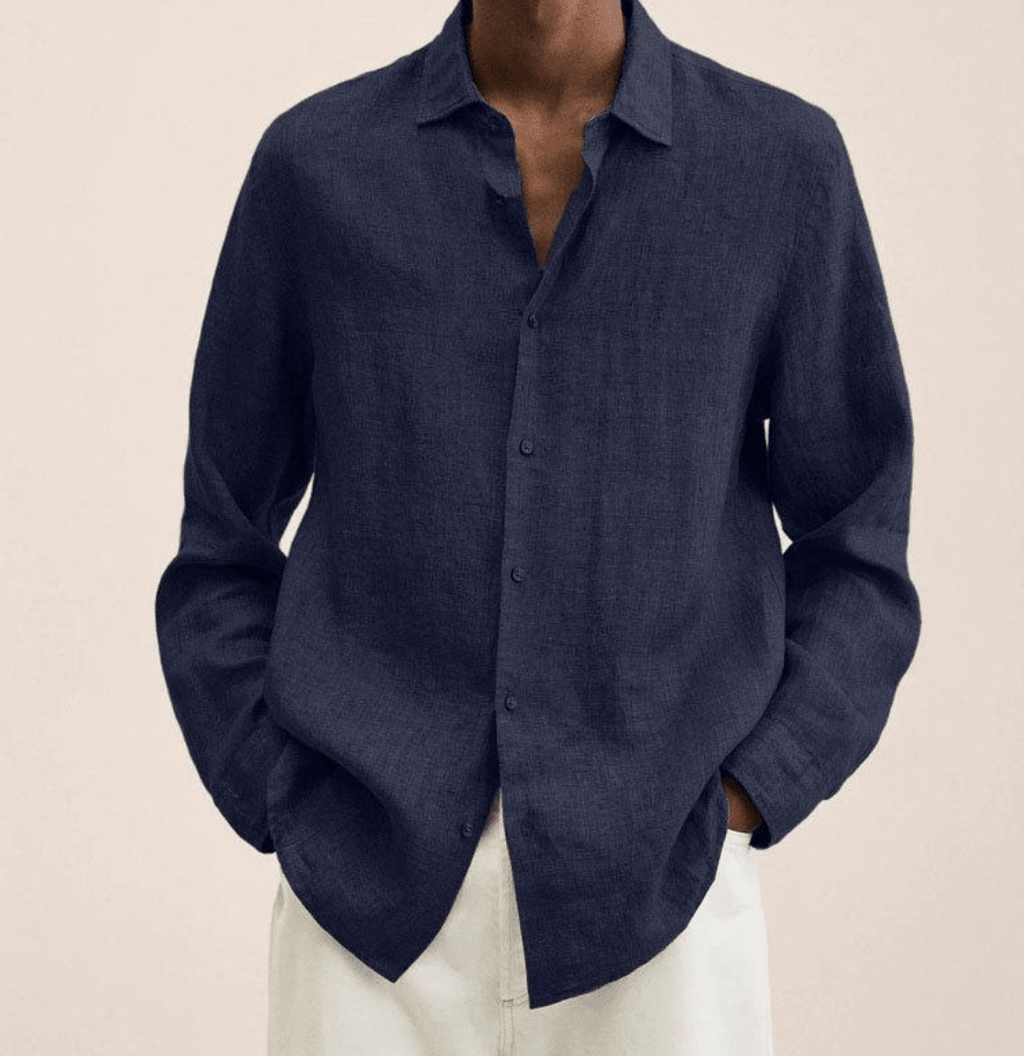 Cotton Linen Straight Fit Shirt for Men | Summer Casual