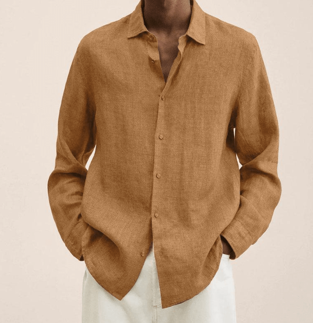 Cotton Linen Straight Fit Shirt for Men | Summer Casual