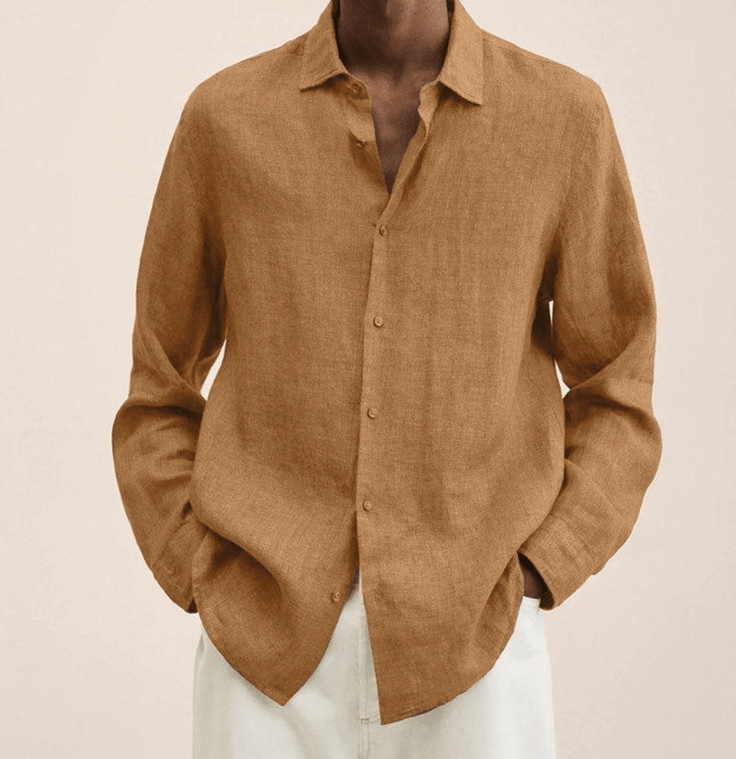 Cotton Linen Straight Fit Shirt for Men | Summer Casual