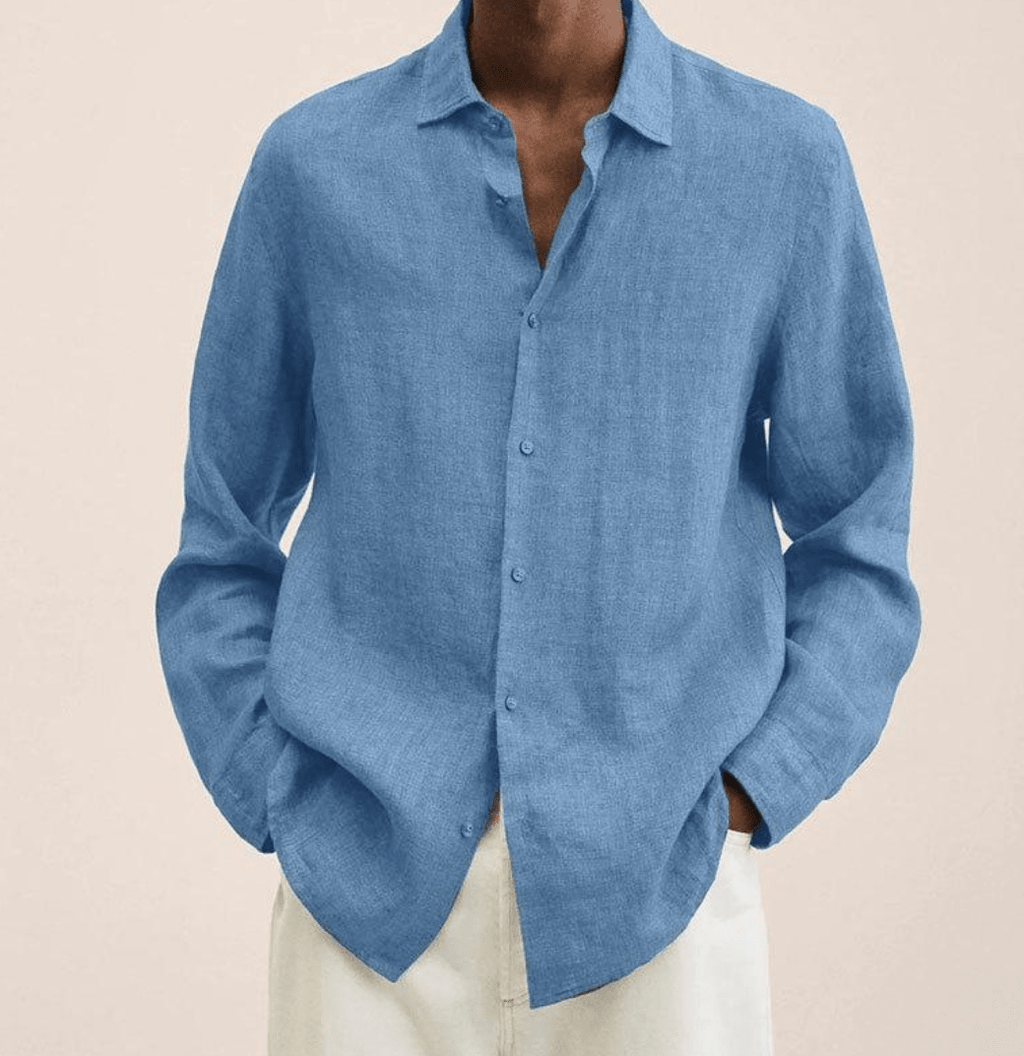 Cotton Linen Straight Fit Shirt for Men | Summer Casual