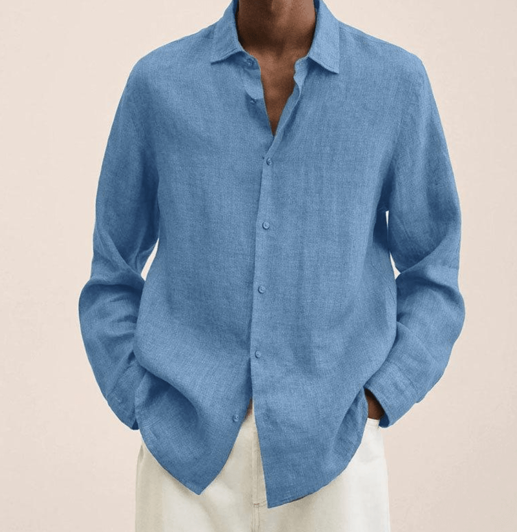 Cotton Linen Straight Fit Shirt for Men | Summer Casual