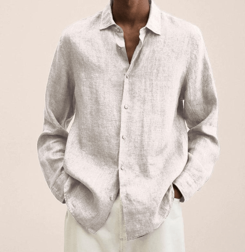 Cotton Linen Straight Fit Shirt for Men | Summer Casual