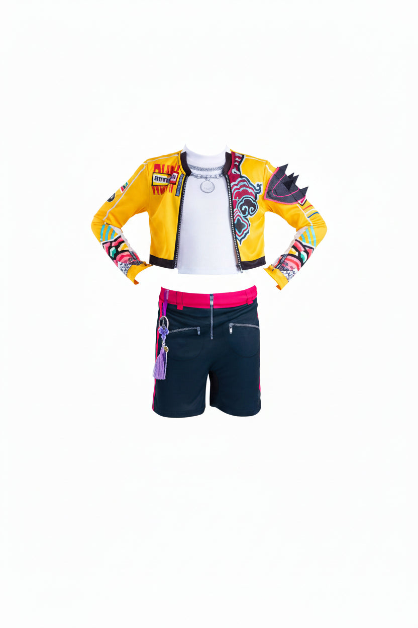 Yellow Three Piece Character Costume Set for Girls | Halloween Cosplay