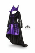 Purple Spiderweb Vampire Fairy Mini Dress for Women | Halloween Costume