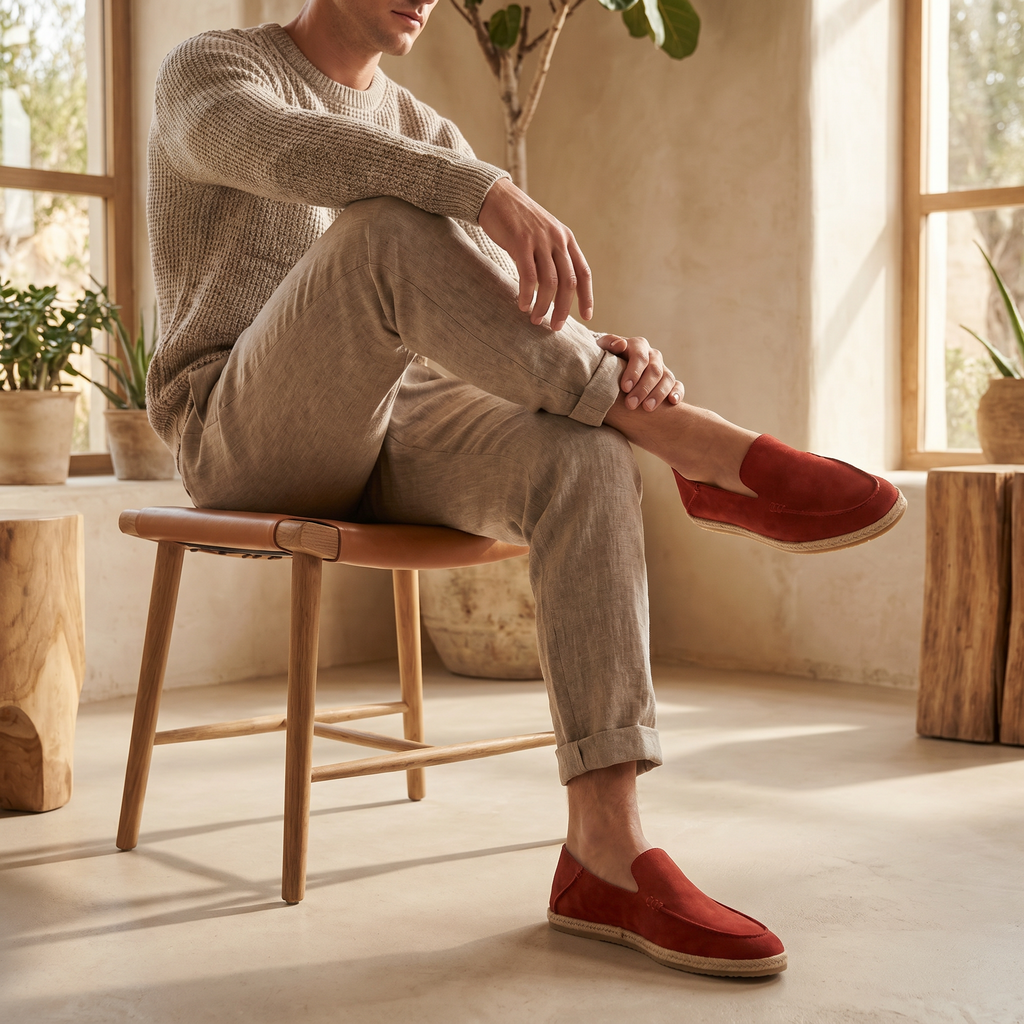 Suede Espadrille Loafers for Men | Summer Casual Slip-On