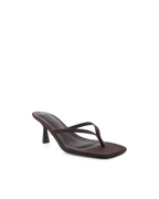 Suede Open Square Toe Thong Heels for Women