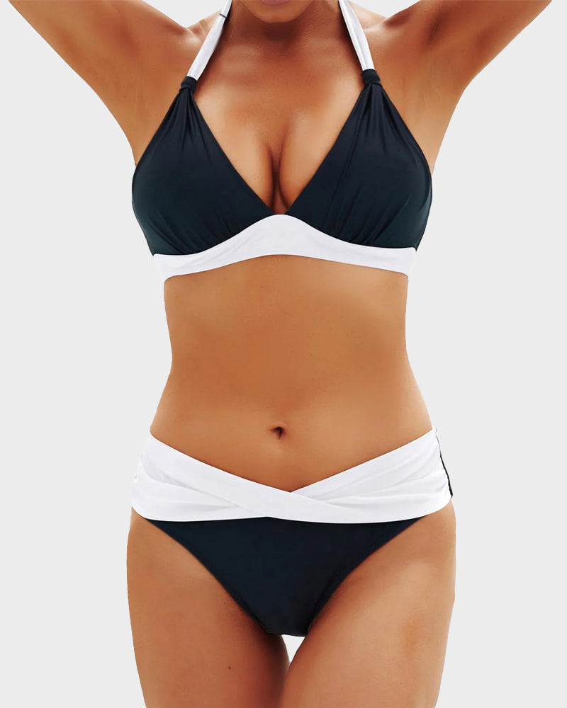 Women Bikini | Halter Neck Triangle Top Mid Rise