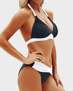 Women Bikini | Halter Neck Triangle Top Mid Rise