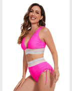Women Bikini | Halter V Neck High Waist Side Tie
