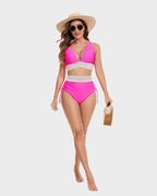 Women Bikini | Halter V Neck High Waist Side Tie