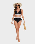 Women Bikini | Halter V Neck High Waist Side Tie