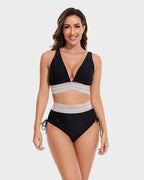Women Bikini | Halter V Neck High Waist Side Tie