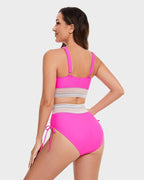 Women Bikini | Halter V Neck High Waist Side Tie