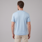 Light Blue Cotton Crew Neck T-Shirt for Men