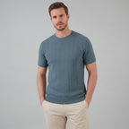 Ribbed Knit Long Sleeve T-Shirt for Men