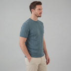 Ribbed Knit Long Sleeve T-Shirt for Men
