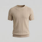 Ribbed Knit Long Sleeve T-Shirt for Men