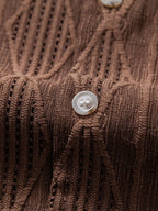 Textured Camp Collar Short Sleeve Shirt for Men